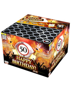 Batteriefeuerwerk 49 schuss Happy Birthday